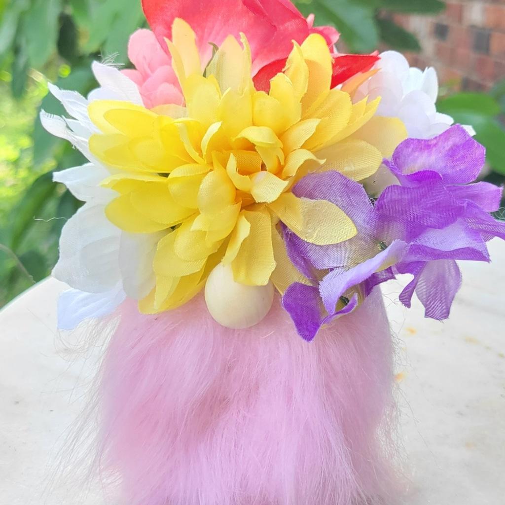 Spring Summer Floral Gnome Home Decor Shelf Sitter 7"