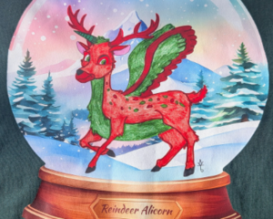 Reindeer Alicorn Holiday Cotton T-Shirt