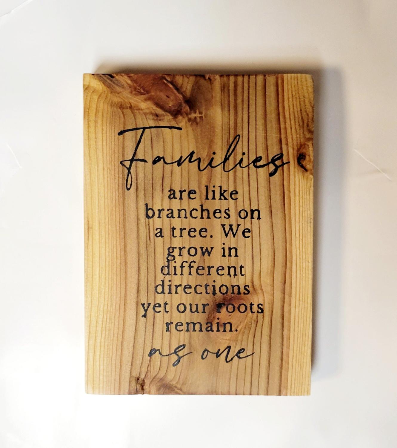 Handpainted Cedar Wood Family Quote Sign: Rustic Farmhouse Decor