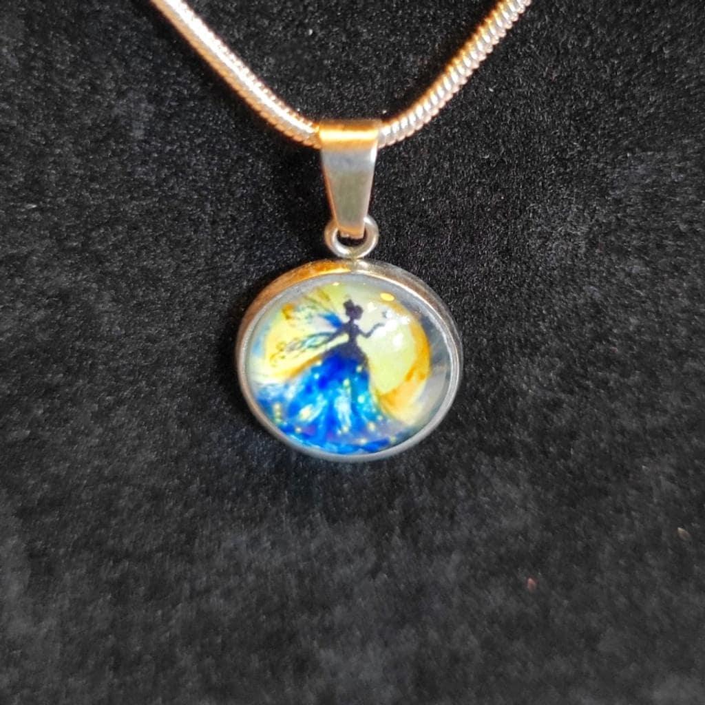 Hand crafted Fairy pendant necklace on 925 Sterling Silver chain