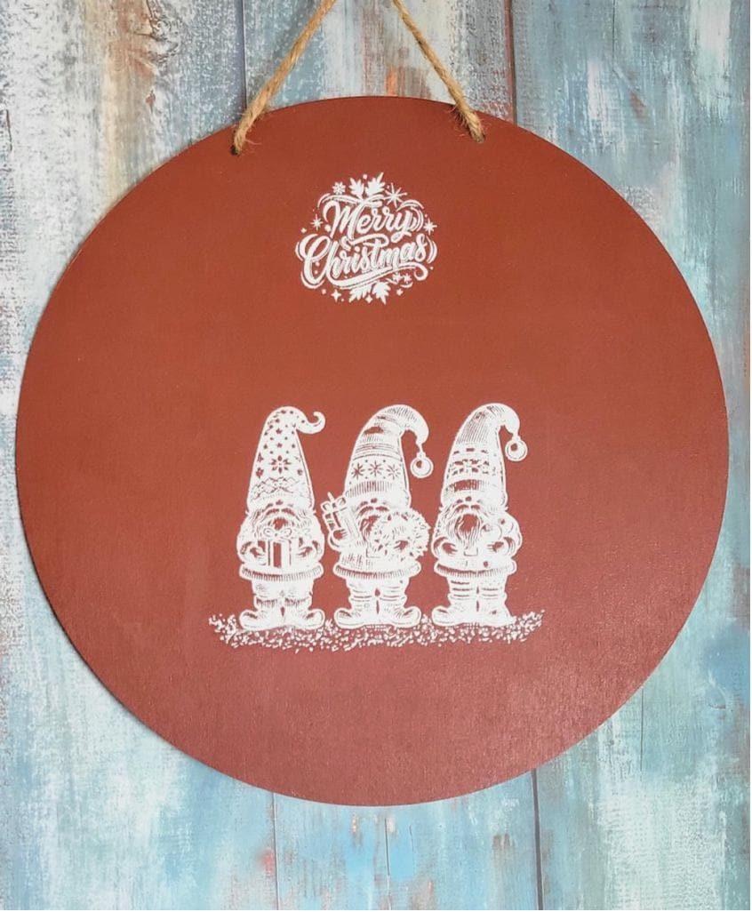 Hand painted Merry Christmas wall hanging art decor