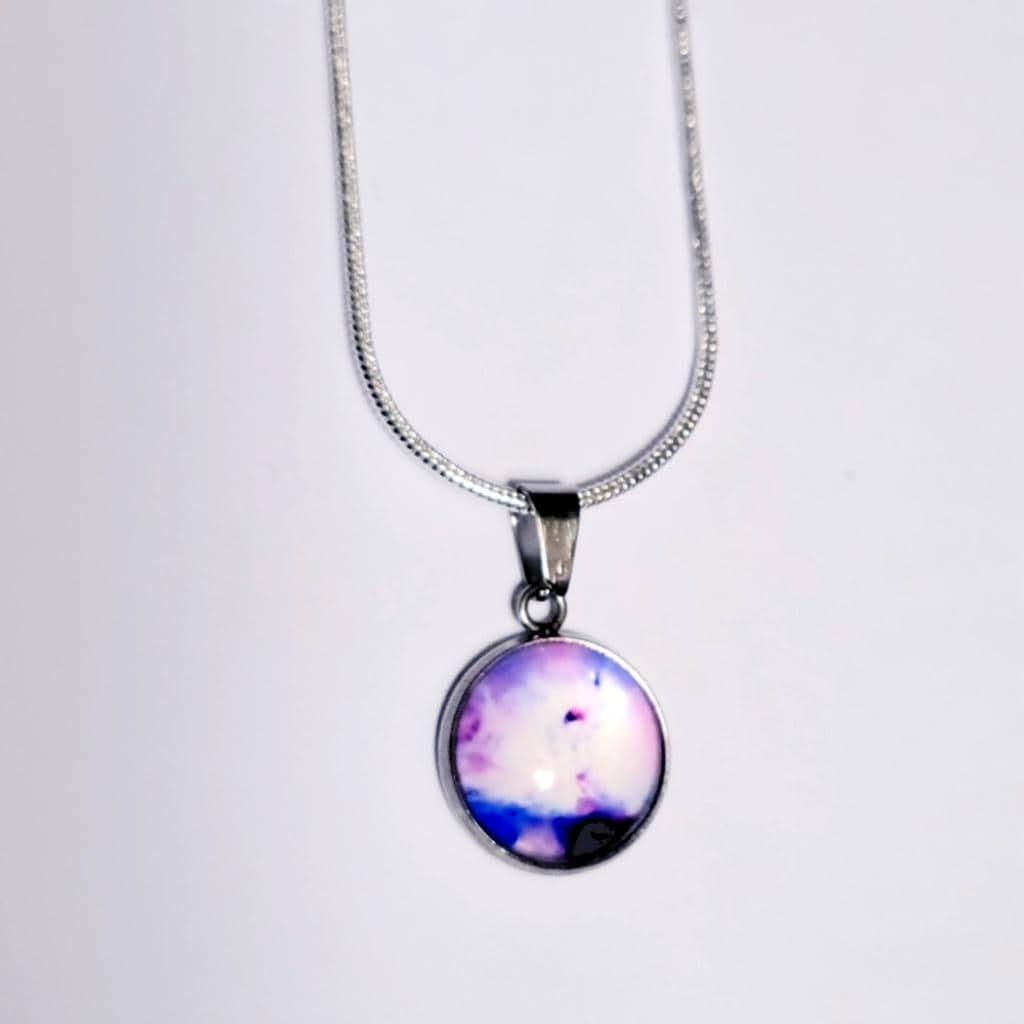 925 Sterling Silver nebula galaxy necklace