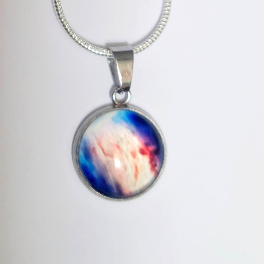 925 Sterling Silver nebula galaxy necklace