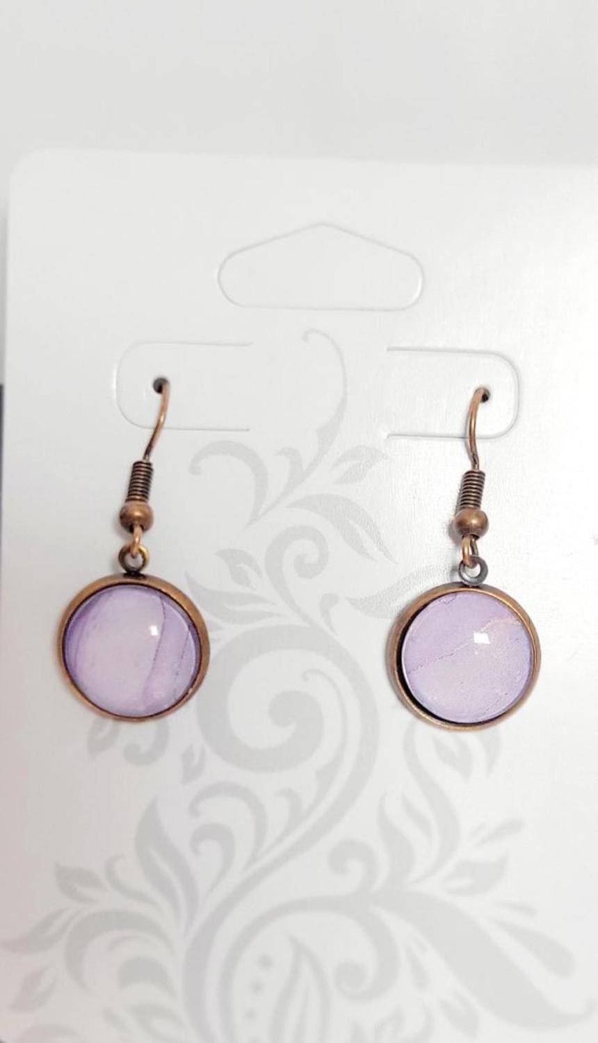 Artisan marbled dangle drop earrings