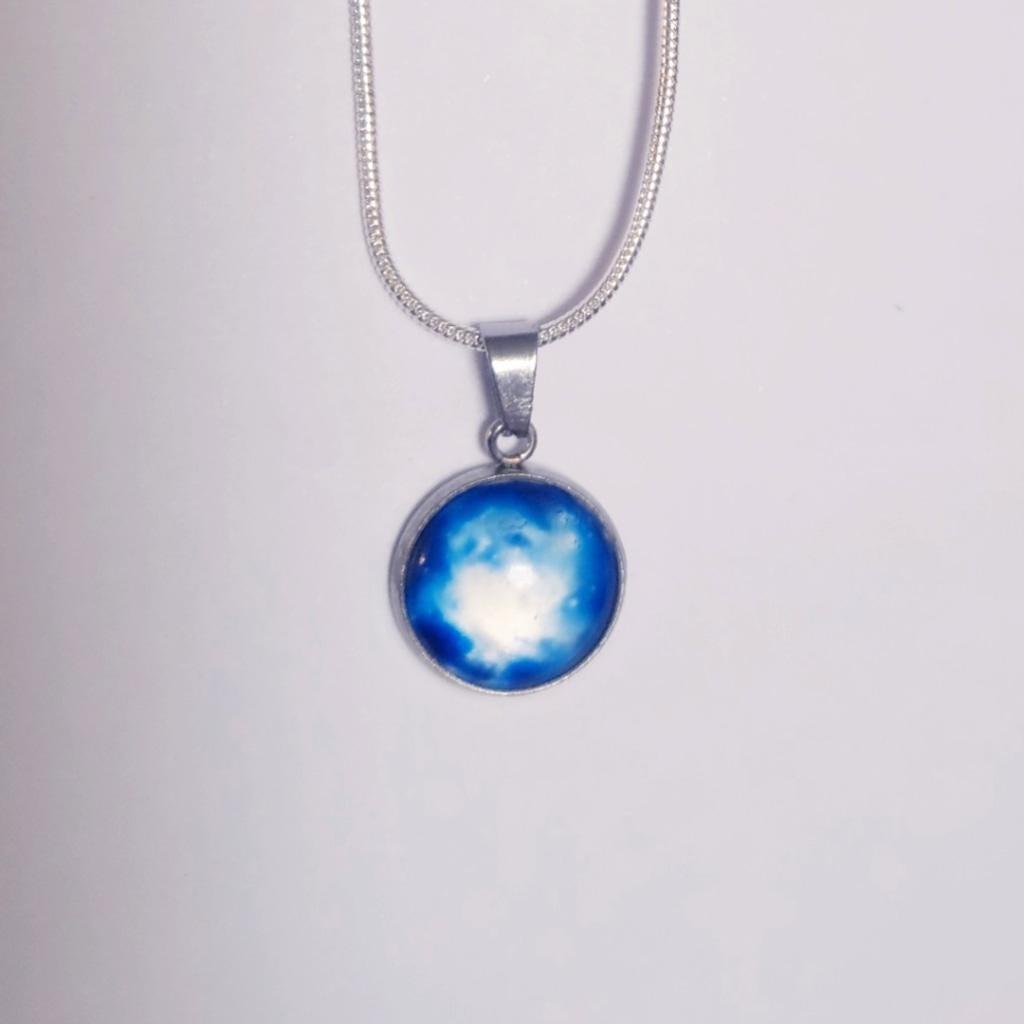 925 Sterling Silver nebula galaxy necklace