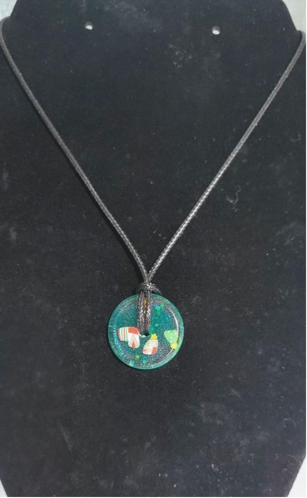 Hand crafted Christmas resin necklace #3